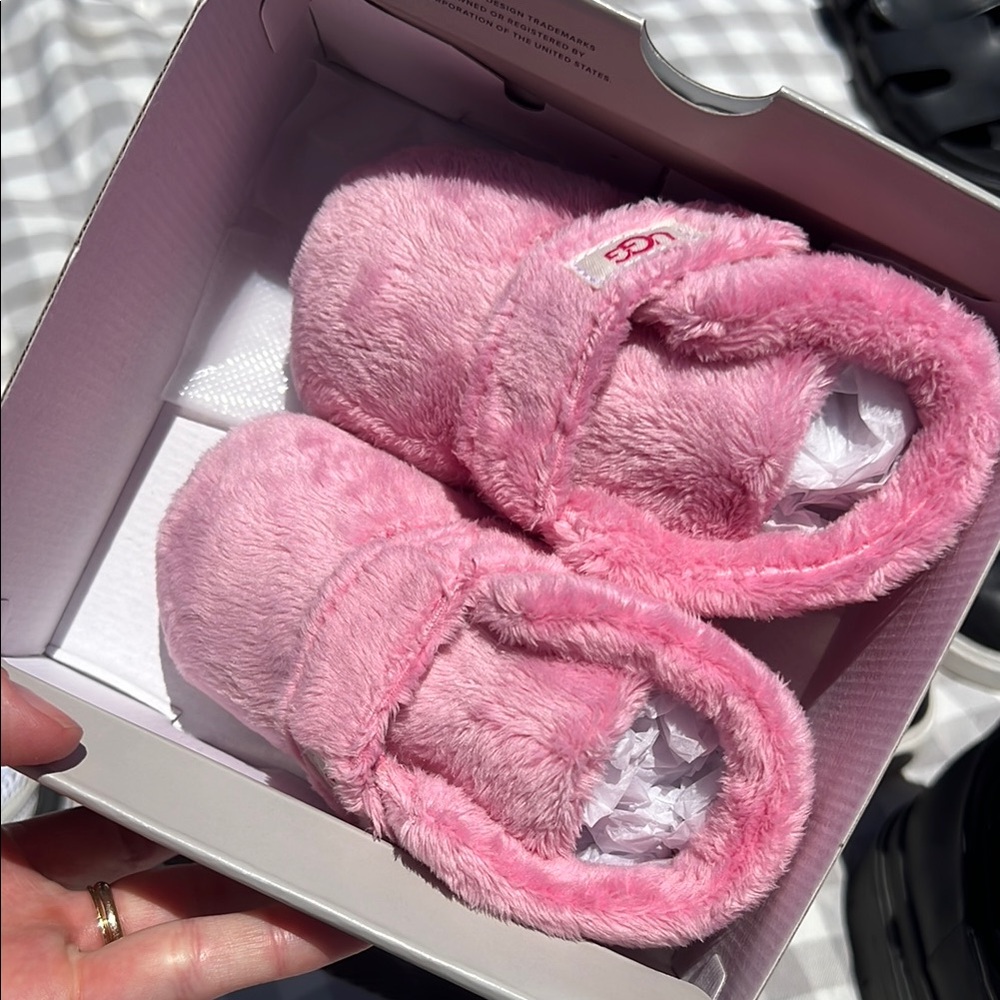 Pink Fuzzy UGG Baby Booties